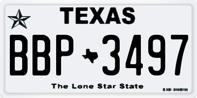 TX license plate BBP3497