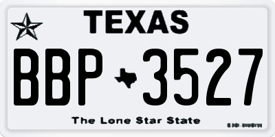 TX license plate BBP3527