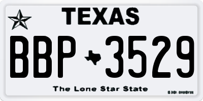 TX license plate BBP3529