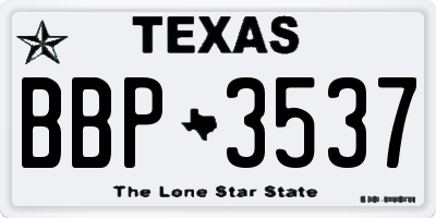 TX license plate BBP3537