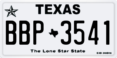 TX license plate BBP3541
