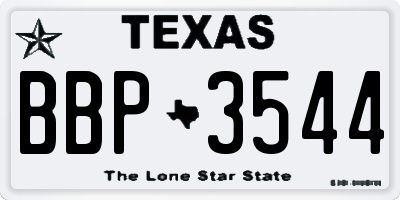 TX license plate BBP3544