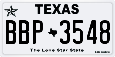 TX license plate BBP3548