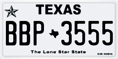 TX license plate BBP3555