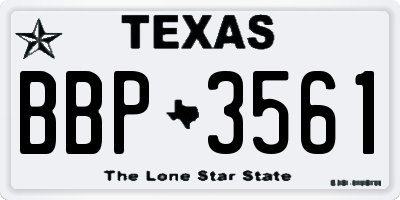TX license plate BBP3561