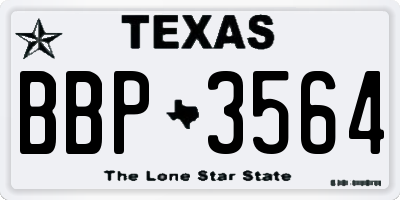TX license plate BBP3564