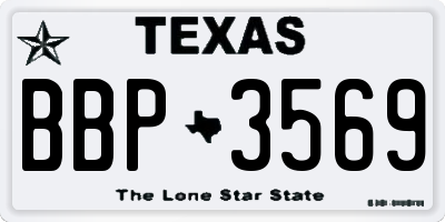 TX license plate BBP3569