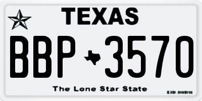 TX license plate BBP3570