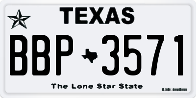 TX license plate BBP3571