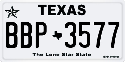TX license plate BBP3577