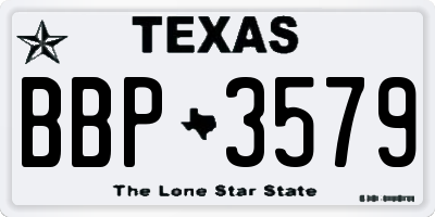 TX license plate BBP3579