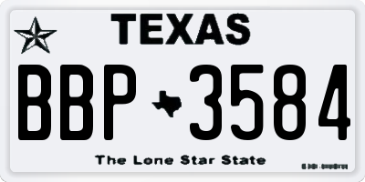 TX license plate BBP3584