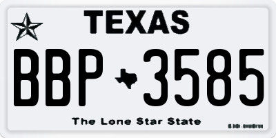 TX license plate BBP3585
