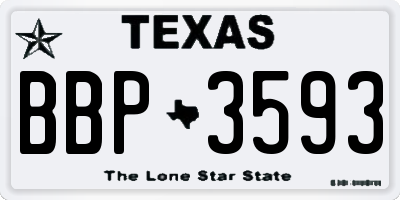 TX license plate BBP3593