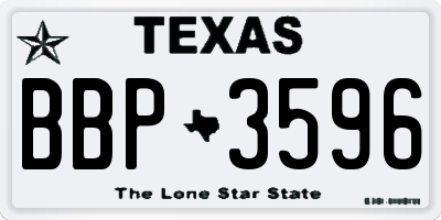 TX license plate BBP3596