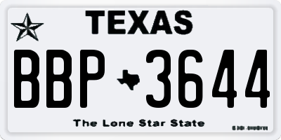 TX license plate BBP3644