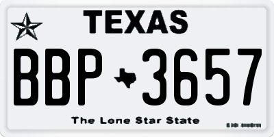 TX license plate BBP3657