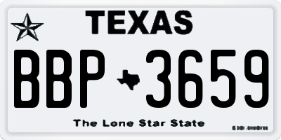 TX license plate BBP3659