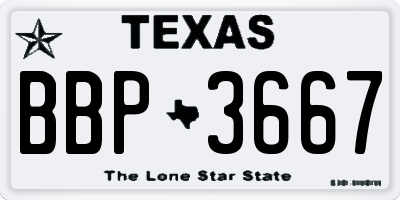 TX license plate BBP3667