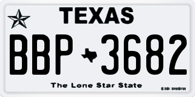 TX license plate BBP3682