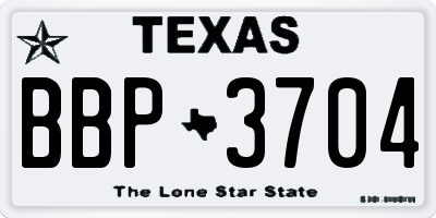 TX license plate BBP3704