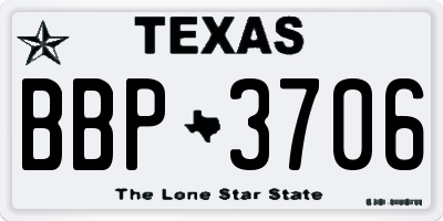 TX license plate BBP3706