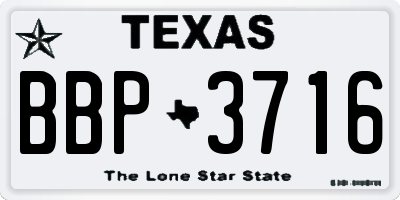 TX license plate BBP3716