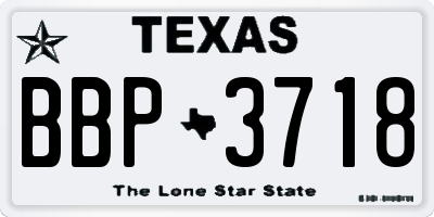 TX license plate BBP3718