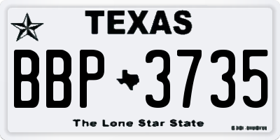 TX license plate BBP3735