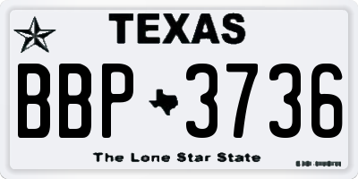 TX license plate BBP3736