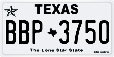 TX license plate BBP3750