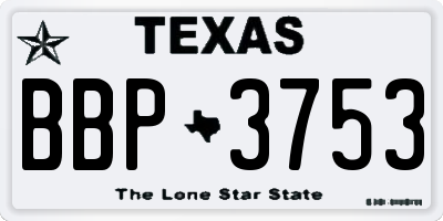 TX license plate BBP3753