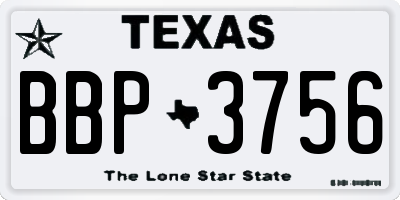 TX license plate BBP3756
