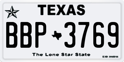 TX license plate BBP3769