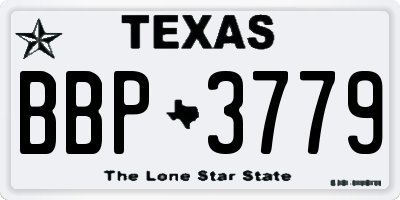 TX license plate BBP3779