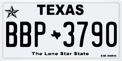 TX license plate BBP3790