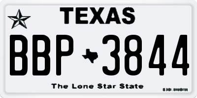 TX license plate BBP3844