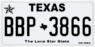 TX license plate BBP3866