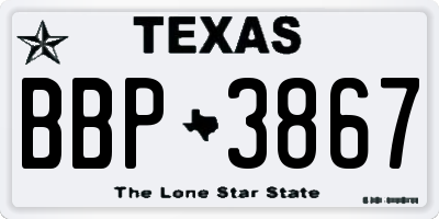 TX license plate BBP3867
