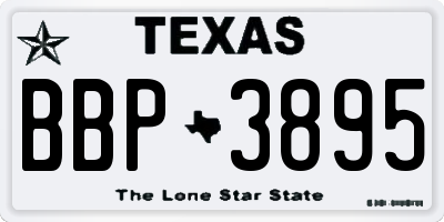 TX license plate BBP3895