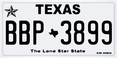 TX license plate BBP3899