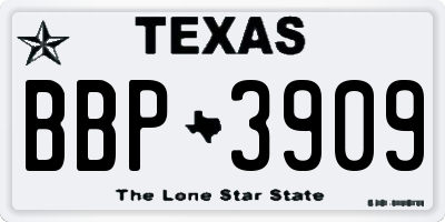 TX license plate BBP3909