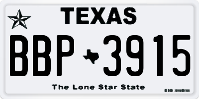 TX license plate BBP3915