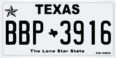 TX license plate BBP3916
