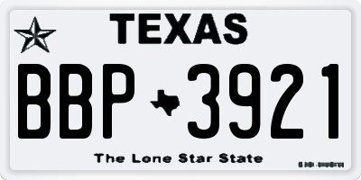 TX license plate BBP3921