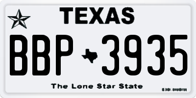 TX license plate BBP3935