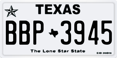 TX license plate BBP3945