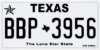 TX license plate BBP3956