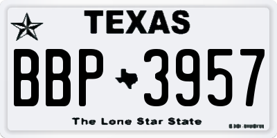 TX license plate BBP3957