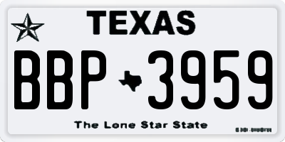 TX license plate BBP3959